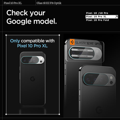 Spigen Pixel 10 Pro XL Lens Protector - Optik EZ Fit (2 Pack)